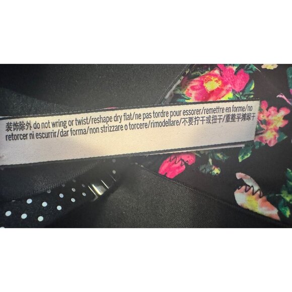 2/$30 Victorias Secret 36DD Floral Push-Up Bra Dainty Black Pink & Green Flowers - Picture 9 of 11